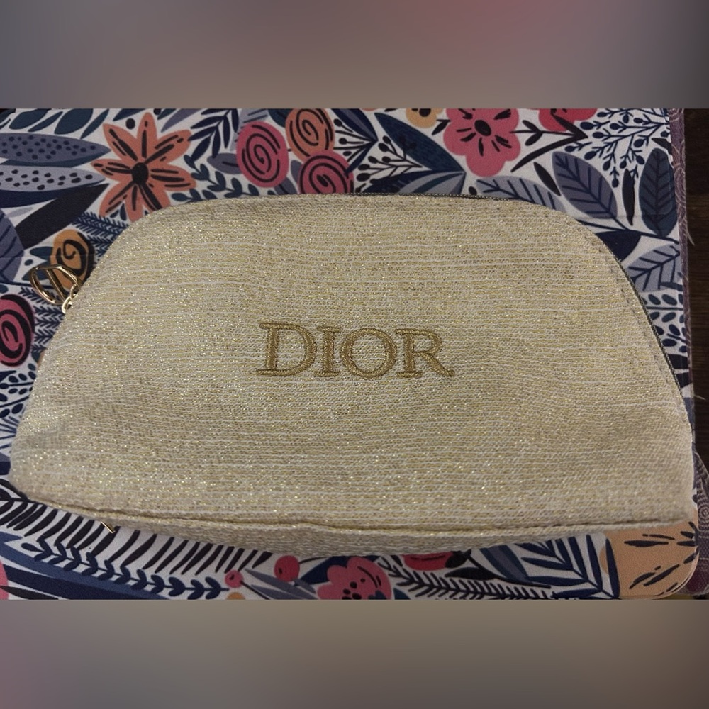 Dior Gold Cosmetic Bag- like new!